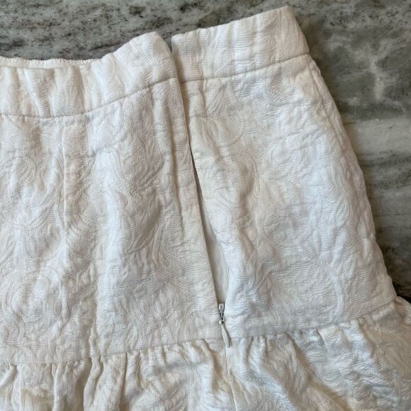 J.Crew Womens Size 00 Matelasse' Drop Waist Textured Cream Ivory Mini Skirt - Picture 4 of 6